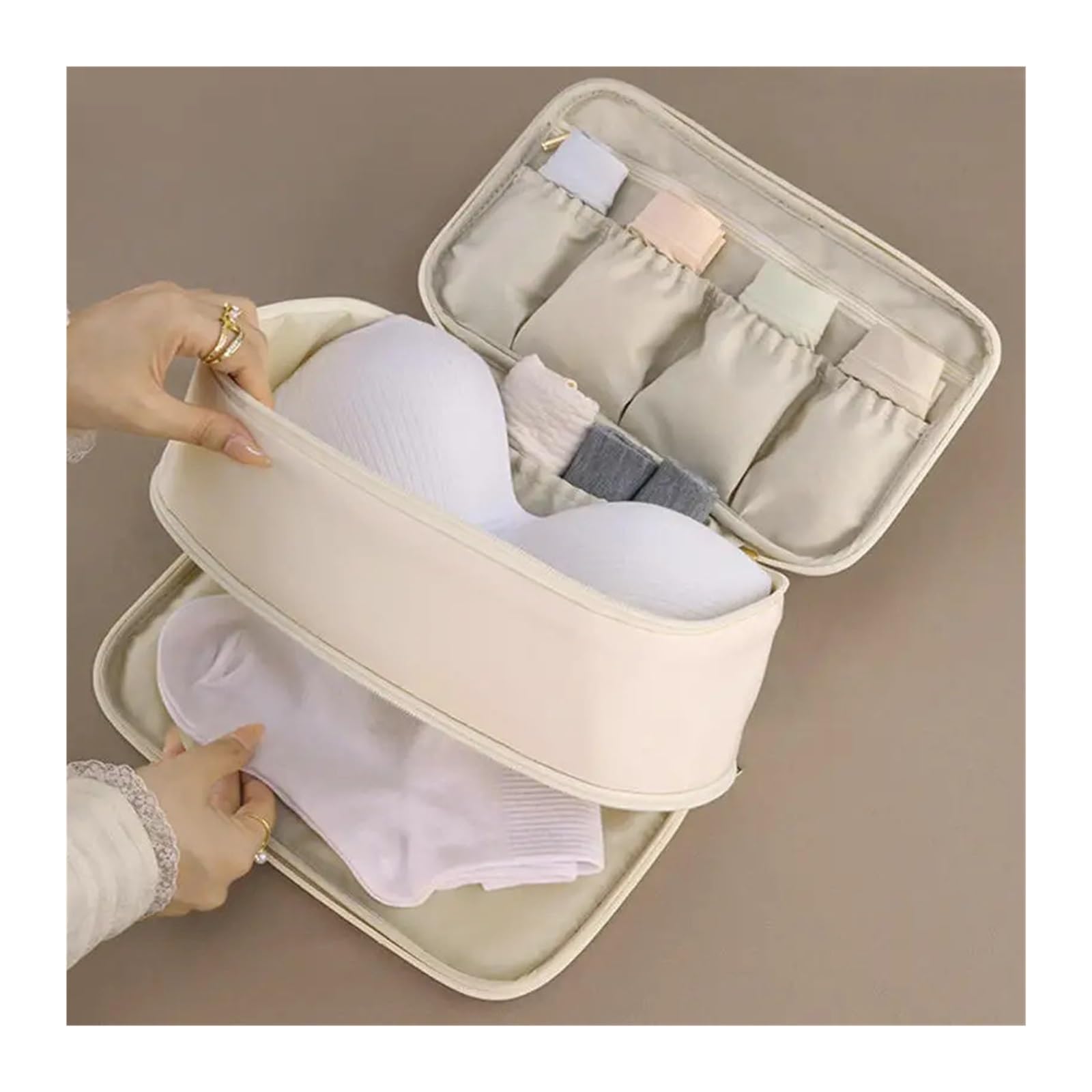 Organizer Per Biancheria Intima Da Viaggio Borsa da viaggio, collant intimo portatile, borsa for l'organizzazione dei calzini, borsa for bagagli di grande capacità a doppio strato