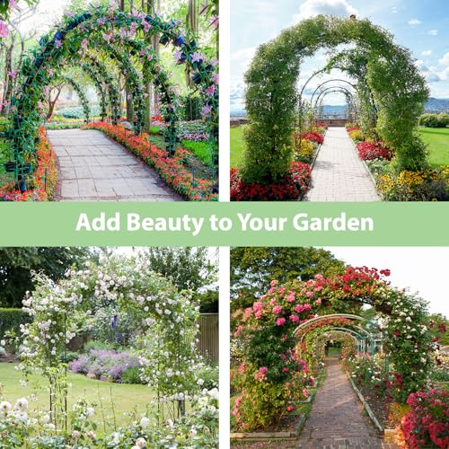 RUBFAC 7.8ft Garden Arch Trellis for Climbing Plants Outdoor, Metal Arch Frame Garden Arbors and Arches, Outdoor Archway for Flower Vines Wedding Bridal Party Decoration, Black by rubfac - Used condition - Image 7