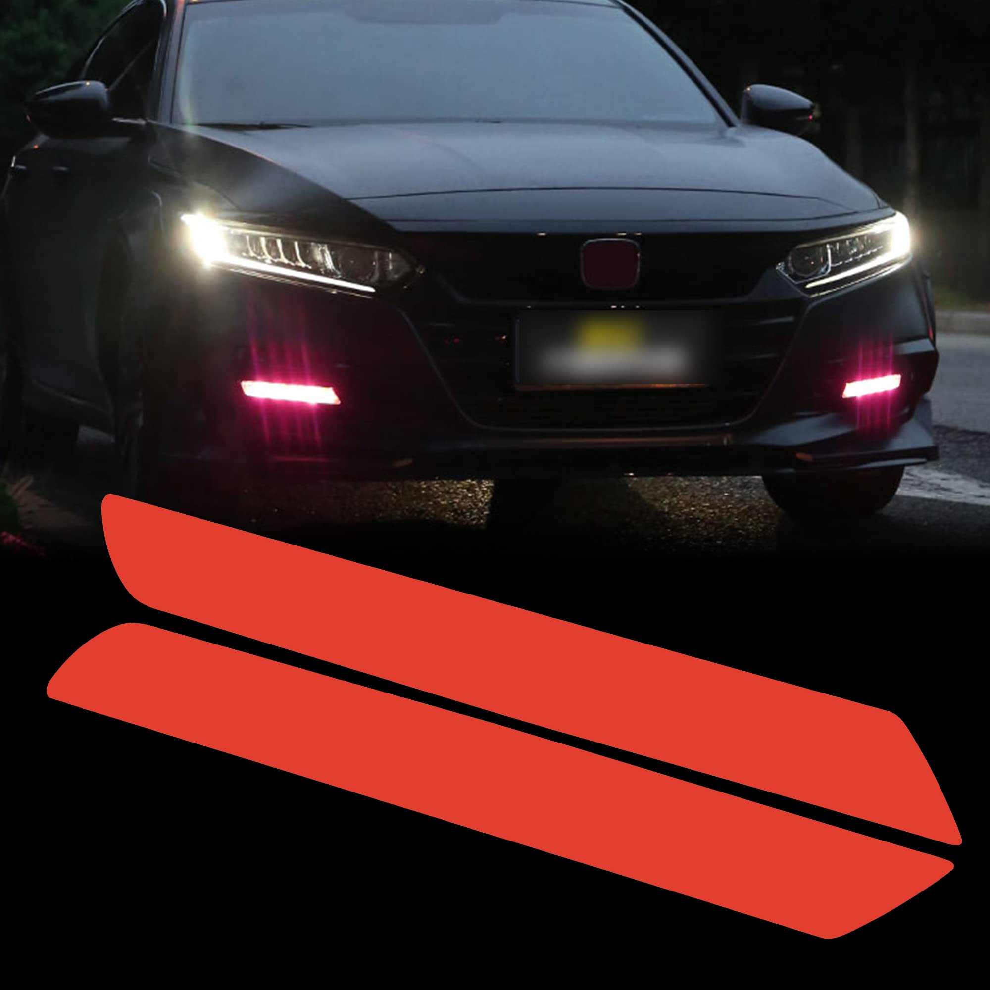 TOMALL Vinyl Smoke Tint Fog Light Films Compatible with Honda 10th Accord 2018-2020 Fog Lamp Light Transmission Stickers Auto Self Adhesive Exterior