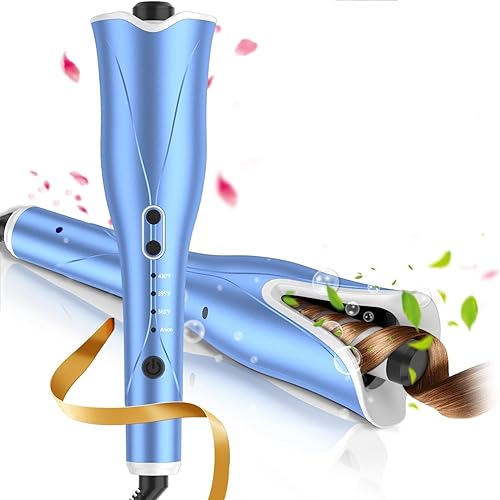 Auto Hair Curler, Automatic Curling Iron Wand with 1" Large Rotating Barrel & 4 Temps & 3 Timer Settings, Curling Iron with Dual Voltage, Auto