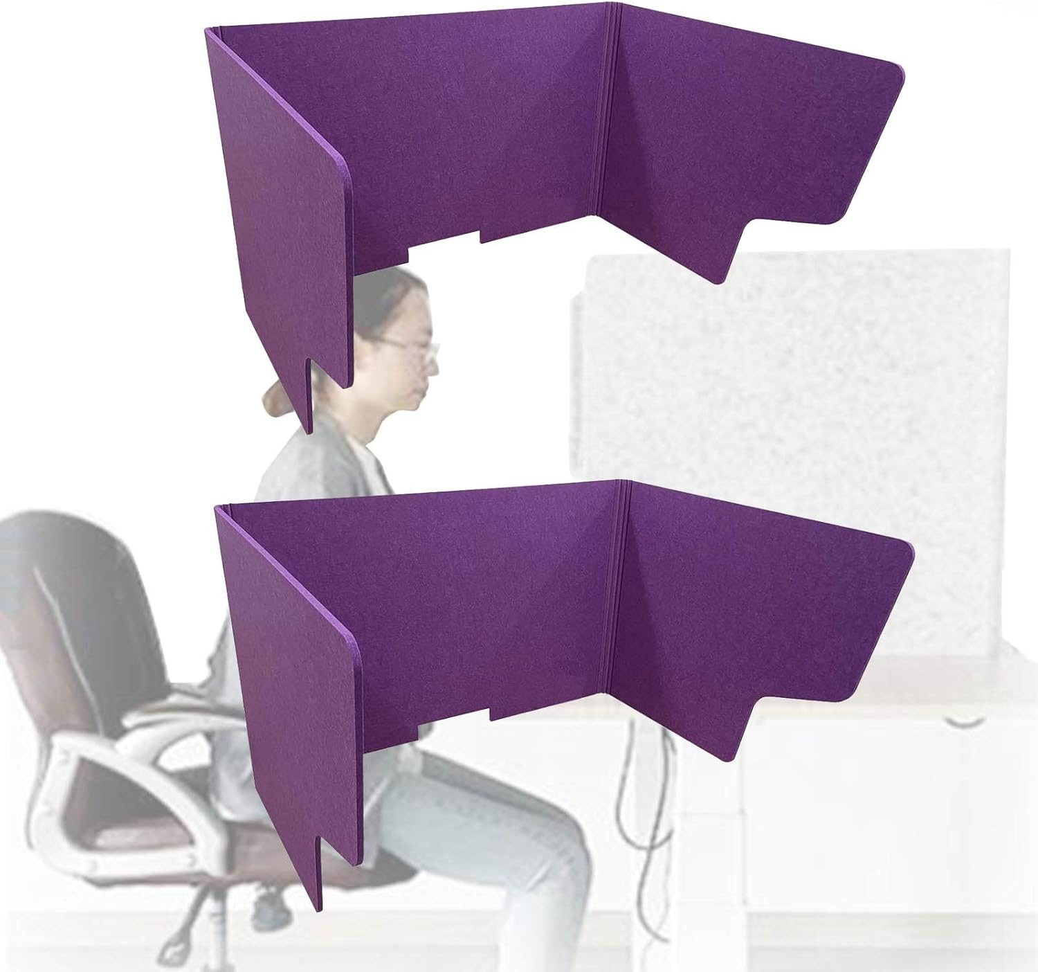 LIGUOYI Free Standing Desk Dividers Desk Panel Pack of 2