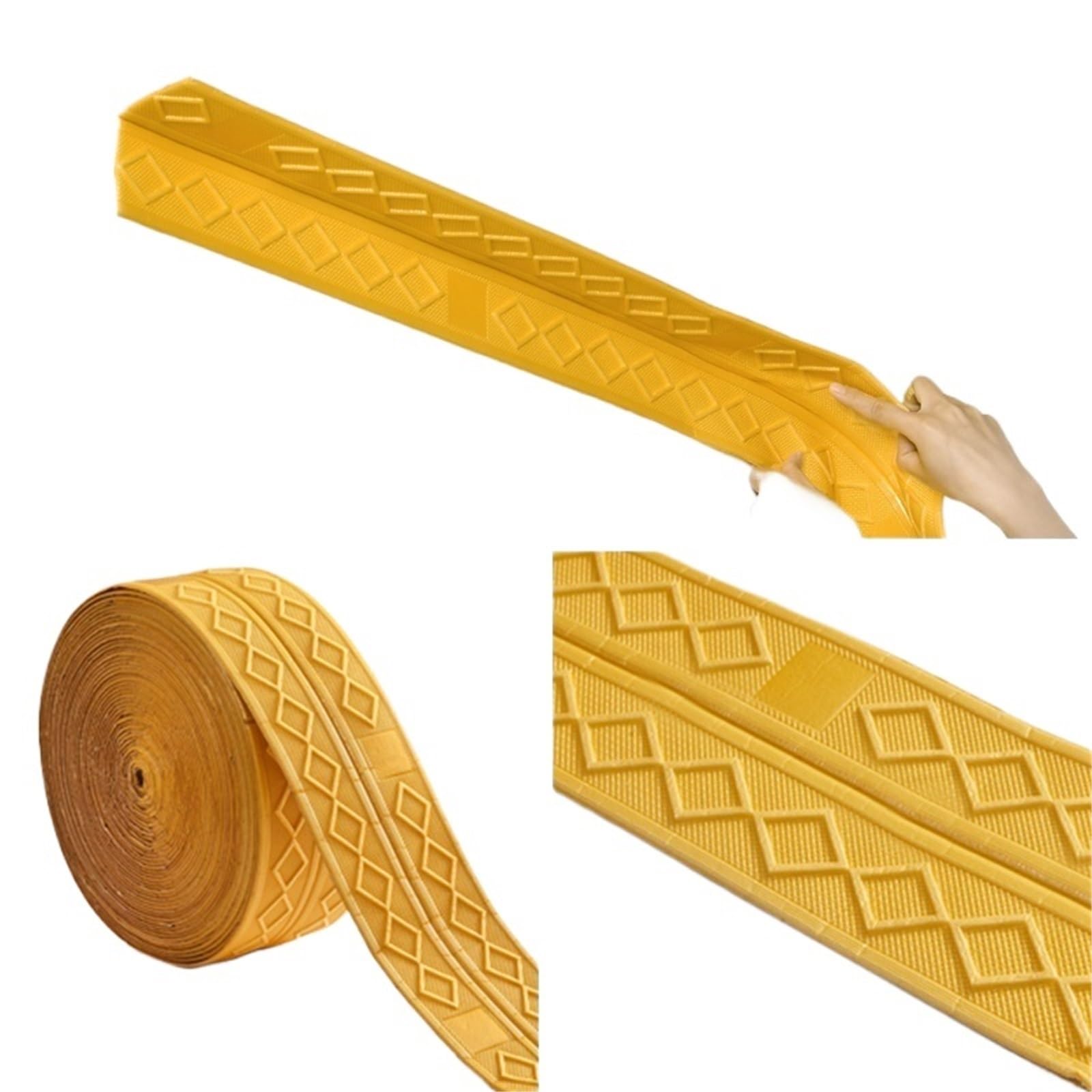 Gsclz Color4 9.2M Self Adhesive Wall Skirting Border Diamond Wallpaper Waterproof Ceiling Stickers Anti-Collision Baseboard Waistline(Color4)