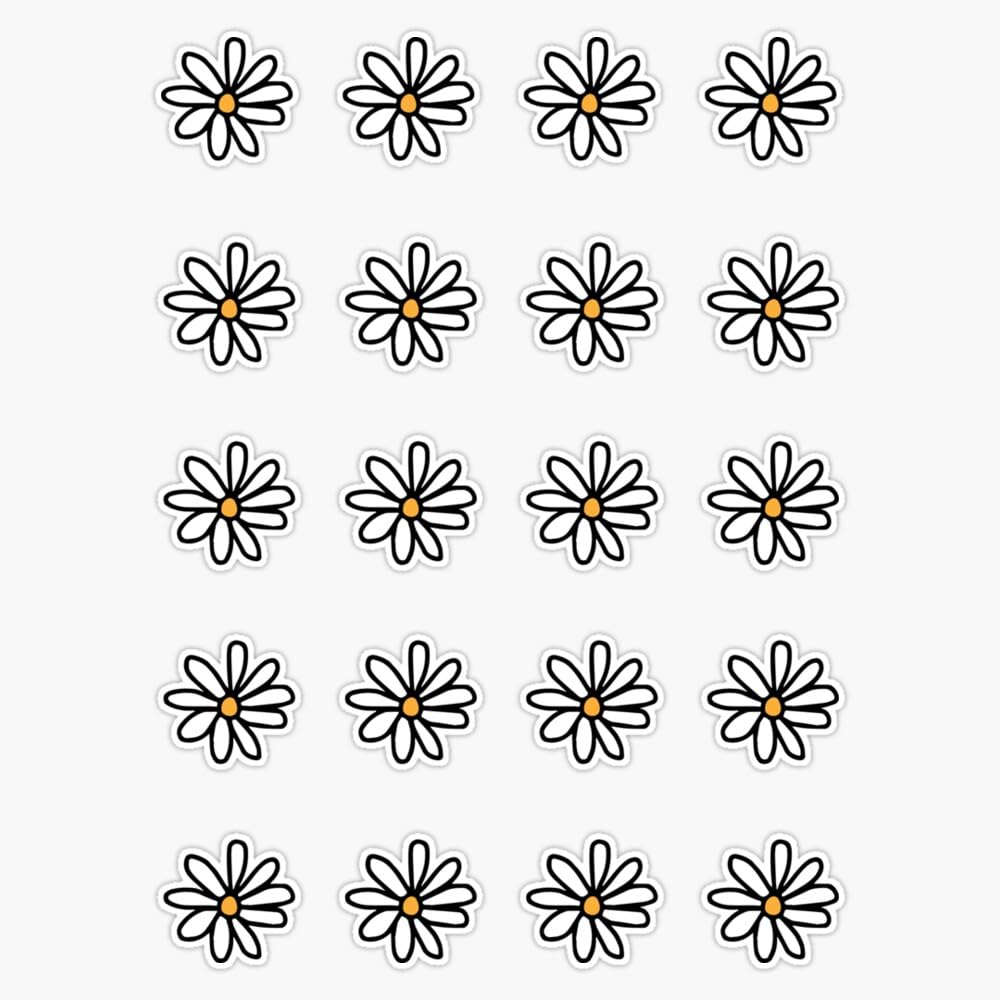 Flowers Daisy S Mini Pack Set Sticker Vinyl Waterproof Sticker Decal Car Laptop Wall Window Bumper Sticker 5"