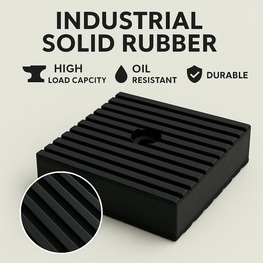 Robuste Anti-Vibrationspads, Vollgummi, 10,2 x 10,2 x 2,5 cm, geräuschdämpfende, rutschfeste Pads für Luftkompressor, Generator, Waschmaschine, Trockner, HVAC-Ausrüstung, 4 Stück