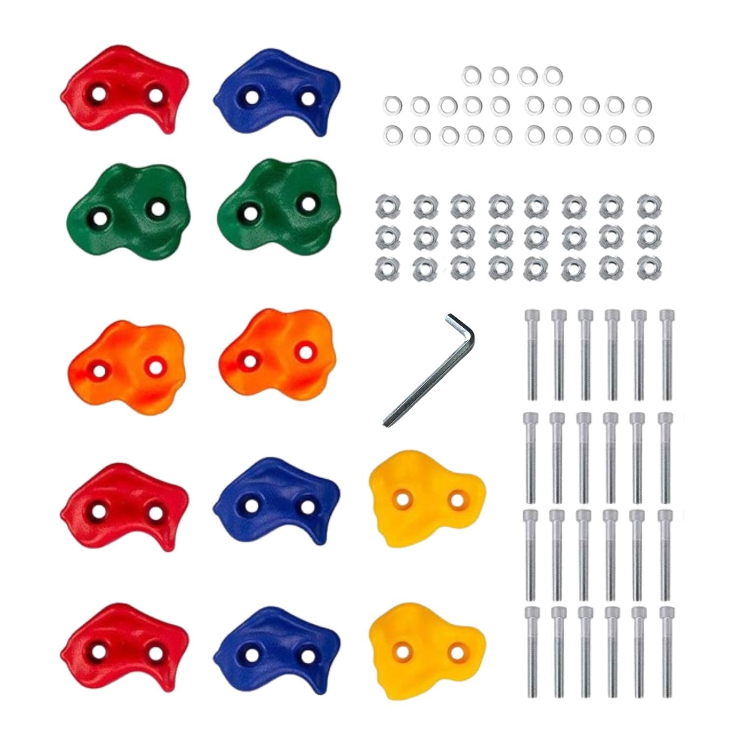 CHARMING TREASURES Multisize Rock Climbing Holds Play Set For Kids, Adult Wall Climbing Stone For DIY Children Playground Wall/Wood Block (Pack of 12) ,10 Cm