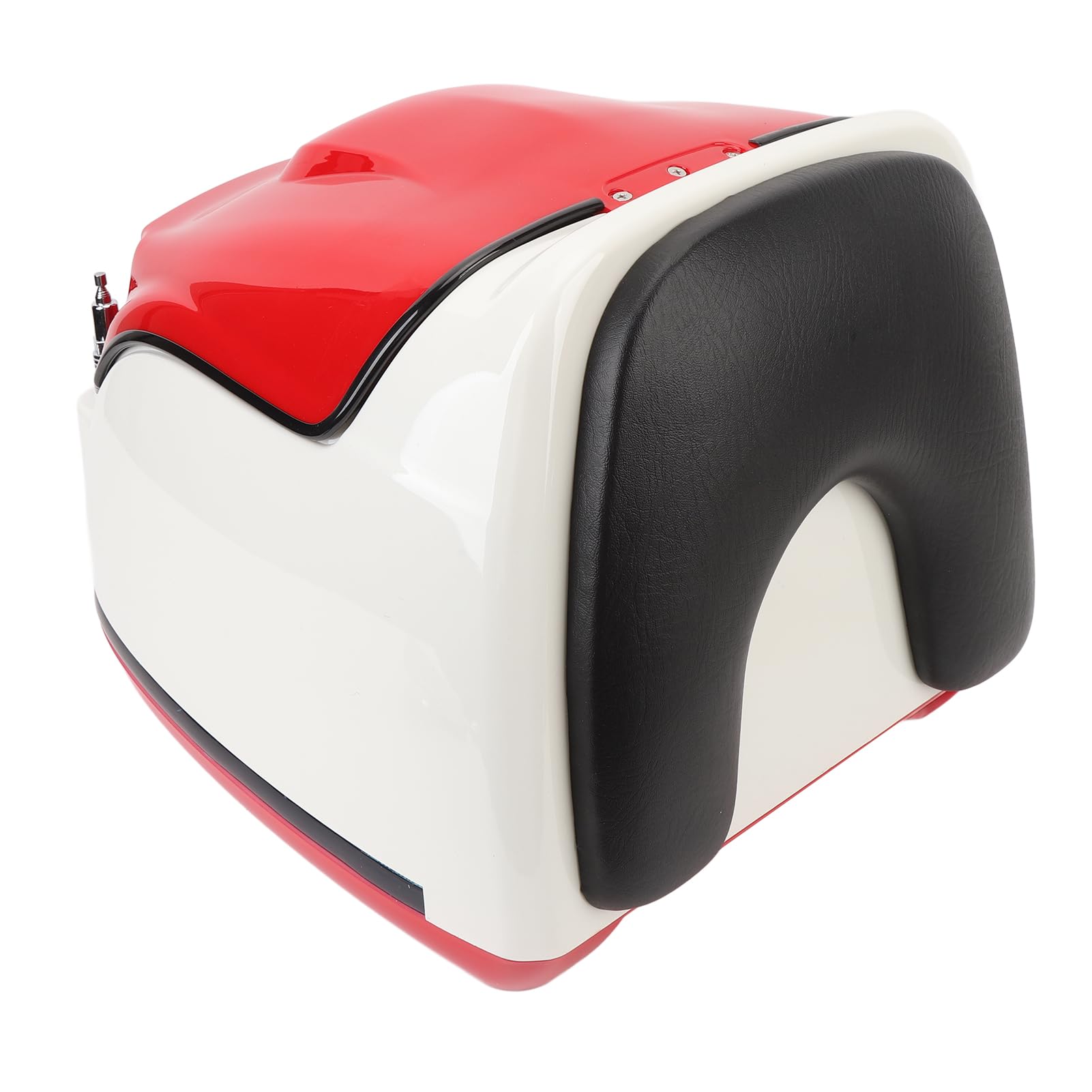 Bauletto per Moto da 38 Litri, Resistente All'acqua, Elegante, per Scooter, Motocicli, con Serratura a Chiave, Materiale ABS (rosso bianco)