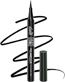 Iba Must Have No Mistake Eyeliner Pen - Deep Black 1.1ml For Eye Makeup Ultra Matte Finish Smudgeproof Waterproof & Transferproof 24 Hr Long Stay Formula | Halal Certified & Vegan Makeup