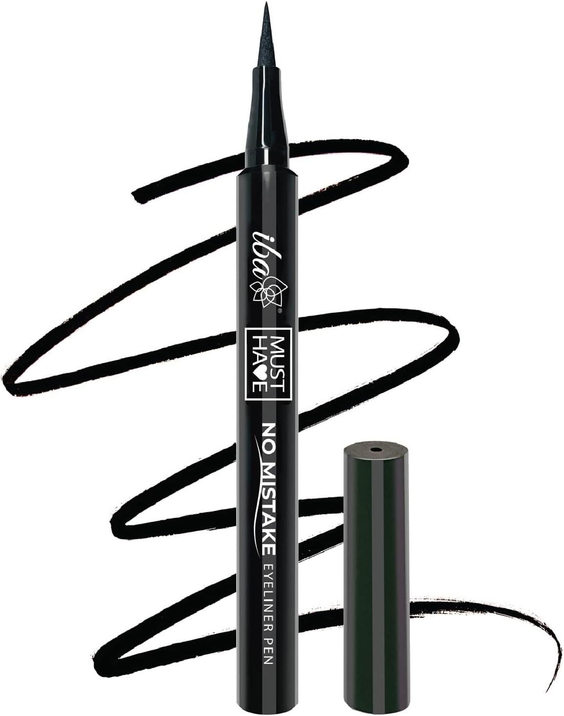 Iba Must Have No Mistake Eyeliner Pen - Deep Black 1.1ml For Eye Makeup Ultra Matte Finish Smudgeproof Waterproof & Transferproof 24 Hr Long Stay Formula | Halal Certified & Vegan Makeup