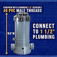 Vista 1 de Poolzilla Clorador automático para piscinas enterradas Alimentador de cloro en línea Capacidad para hasta 9 libras de tabletas