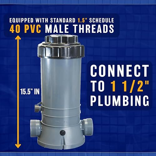 Miniatura 2 de Poolzilla Clorador automático  para piscinas enterradas  Alimentador de cloro en línea  Capacidad para hasta 9 libras de tabletas