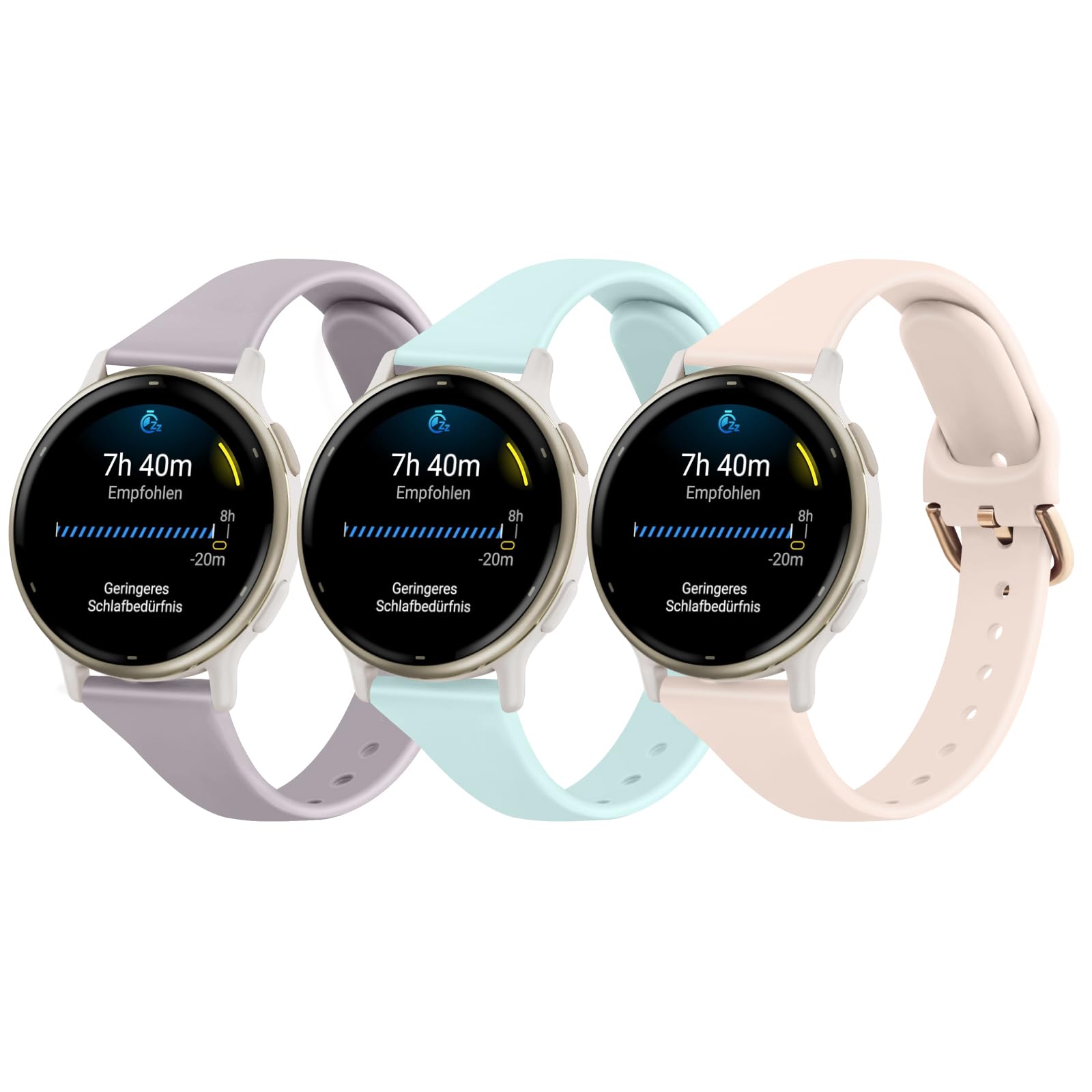 Slim Straps for Garmin Vivoactive 5 /Vivoactive 3 / Venu 2 Plus/Venu Sq/Venu Sq 2 / Venu Sq 2 Music/Vivomove Sport/Vivomove Trend, Silicone Sports Replacement Band (3-Pack 03)