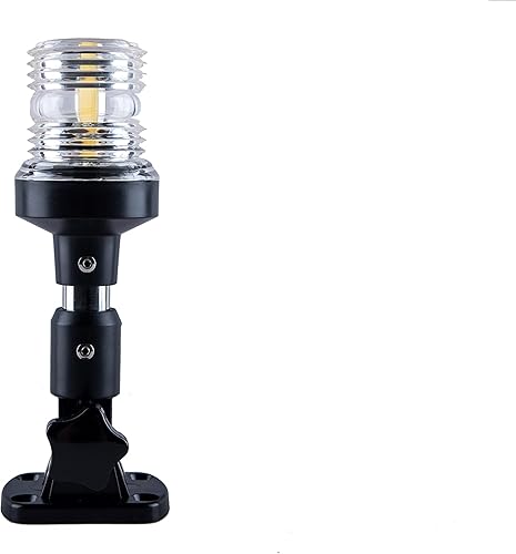 Luz LED blanca plegable para popa de lancha, anclaje, para pontón y lancha de pesca (6 pulgadas)