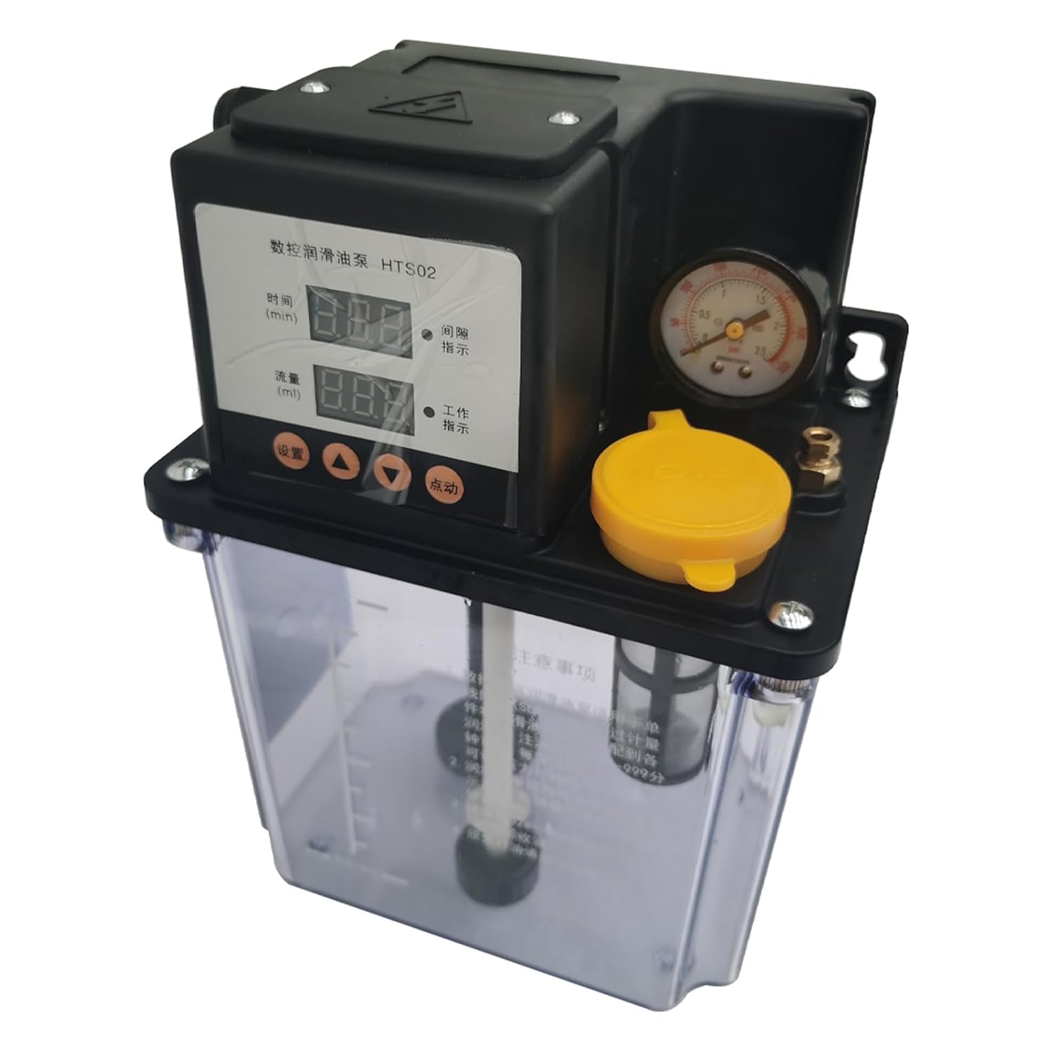 TECHTONGDA Automatic Lubricating Oil Pump 2L Double Digital Display CNC Lubrication Pump Oiler CNC Oil Pump Lathe Oiler 110V Punching Milling Machine Tool Lubrication Pump Lubricator(Double Timing)