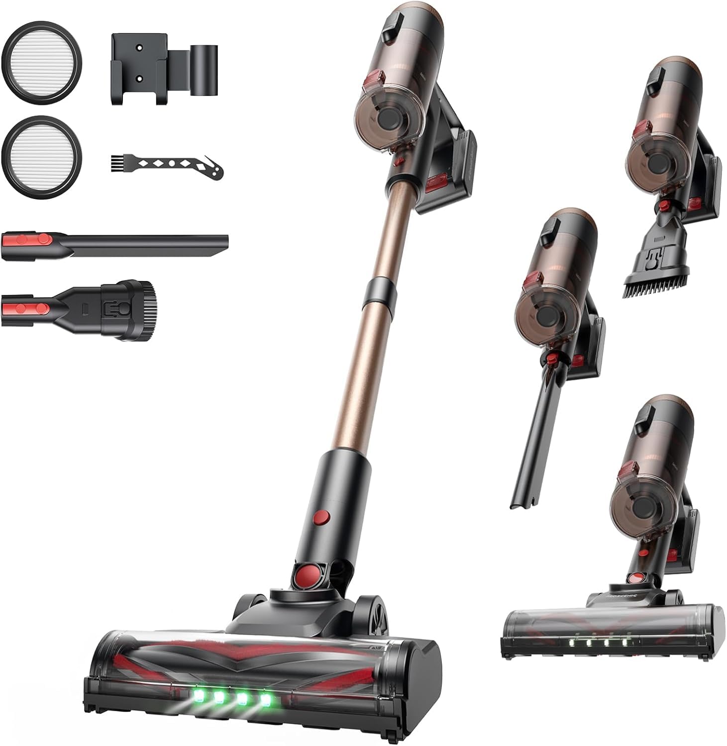 Proscenic P11 Ultra+ Cordless Vacuum Cleaner, Powerful 55KPa/50Mins/550W, Lightweight Cordless Vacuum with Anti-Tangle, Stick Vacuum with Self-Standing for Hardfloor, Carpet, Sofa and Pet Hair