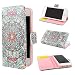 ivencase Tribal Design Wallet PU Leather Stand Flip Case Cover For Apple iPhone 5 5S + One "ivencase " Anti-dust Plug Stopper