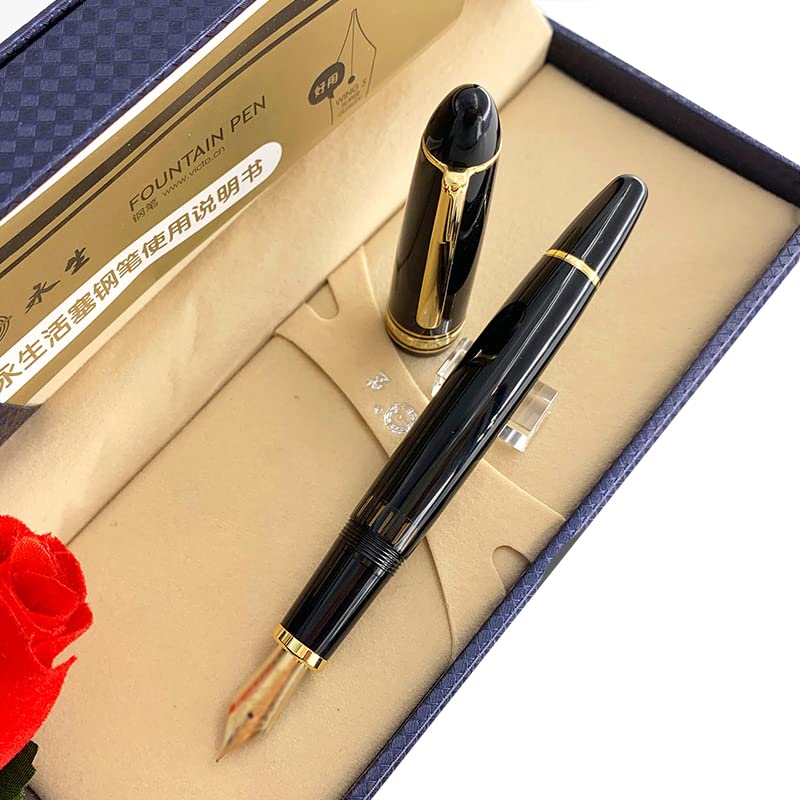 Amazon | Asvine Yongsheng 629 ブラック 樹脂 ピストン 万年筆