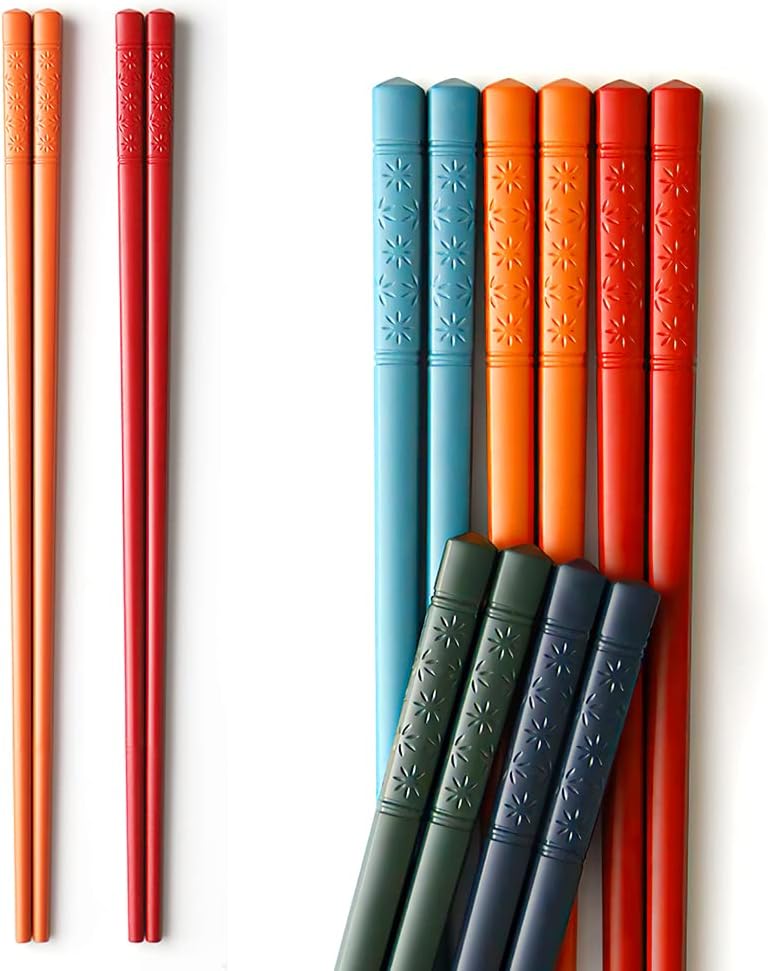 YFWOOD 5 Pairs Chopsticks, Non-Slip Reusable Chop sticks