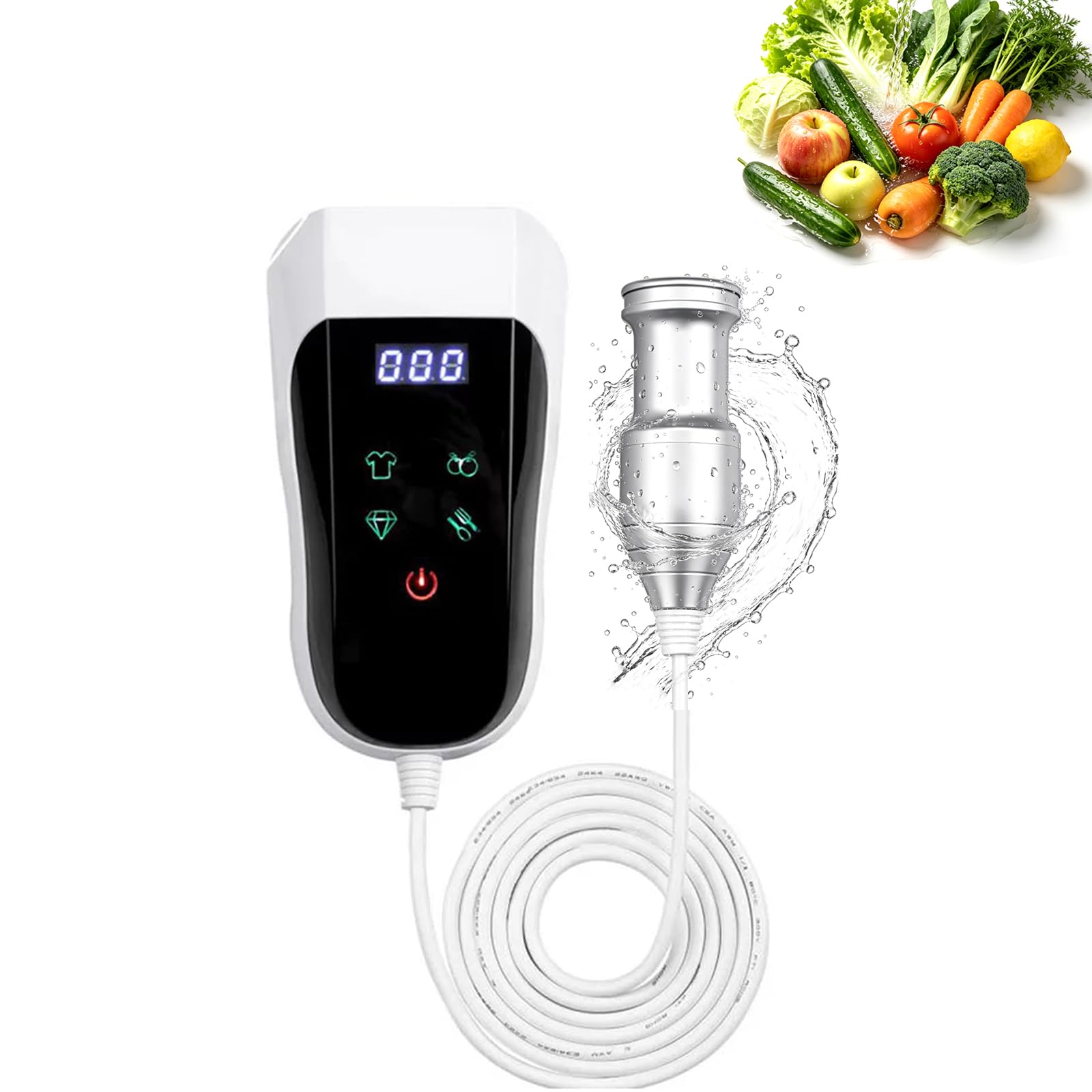 WLSYX Immersible Ultrasonic Jewellery Cleaner, Portable Household Ultrasonic Cleaning Machine With Aluminum Alloy Probe, 60khz Frequency And Cleaning Capacity 2kg, For Glasses, Vegetable