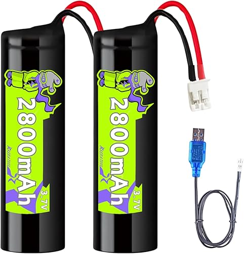 Batería de iones de litio de 2800 mAh 3.7 V con PH2.0, batería recargable RC compatible con conector para productos electrónicos de bricolaje,