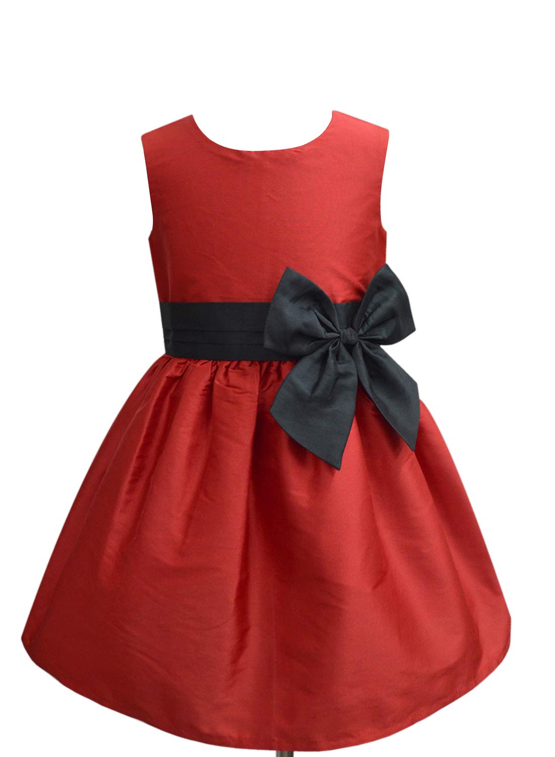 A.T.U.N. (ALL THINGS UBER NICE) Girls Fit and Flare Solid Sleeveless Knee Length Double Bow Party Dress