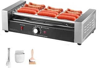 Hot Dog Machine - 850W Electric Sausage Cooker Machine | Double Temp Control, Sausage Roller with Detachable Drip Tray, 12 Hot Dogs Capacity
