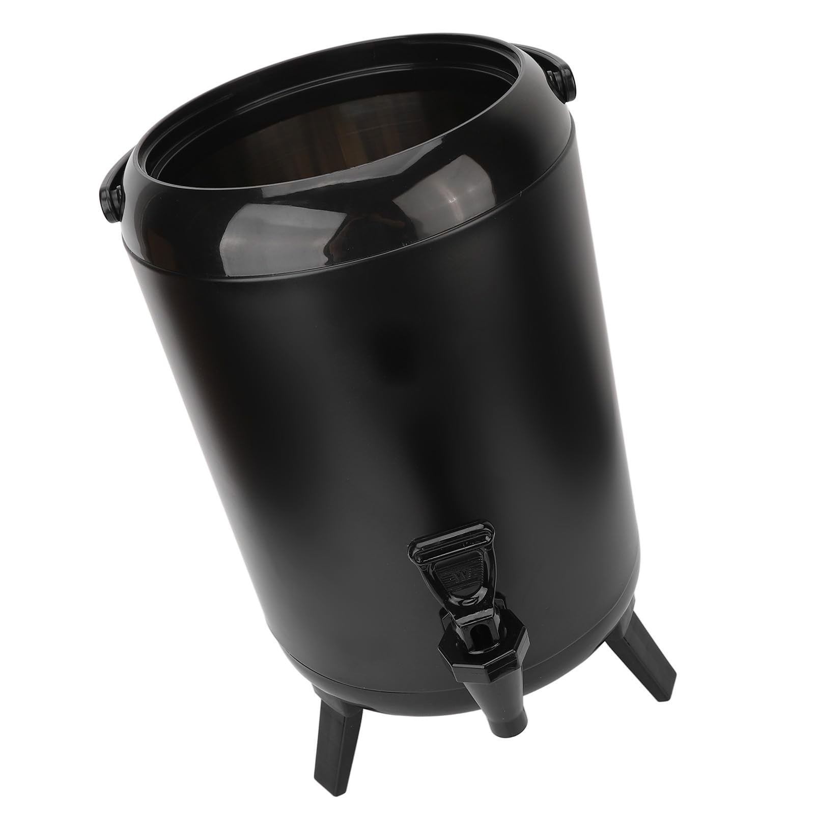 Ejoyous Großer Getränkespender aus Edelstahl, Camping-Wasserbehälter, 8 L, Doppelt Isoliertes Wasserhahn-Design mit Faltbarer Halterung für Camping, Büro, Hotel, Hochzeit, Außenbereich (BLACK)