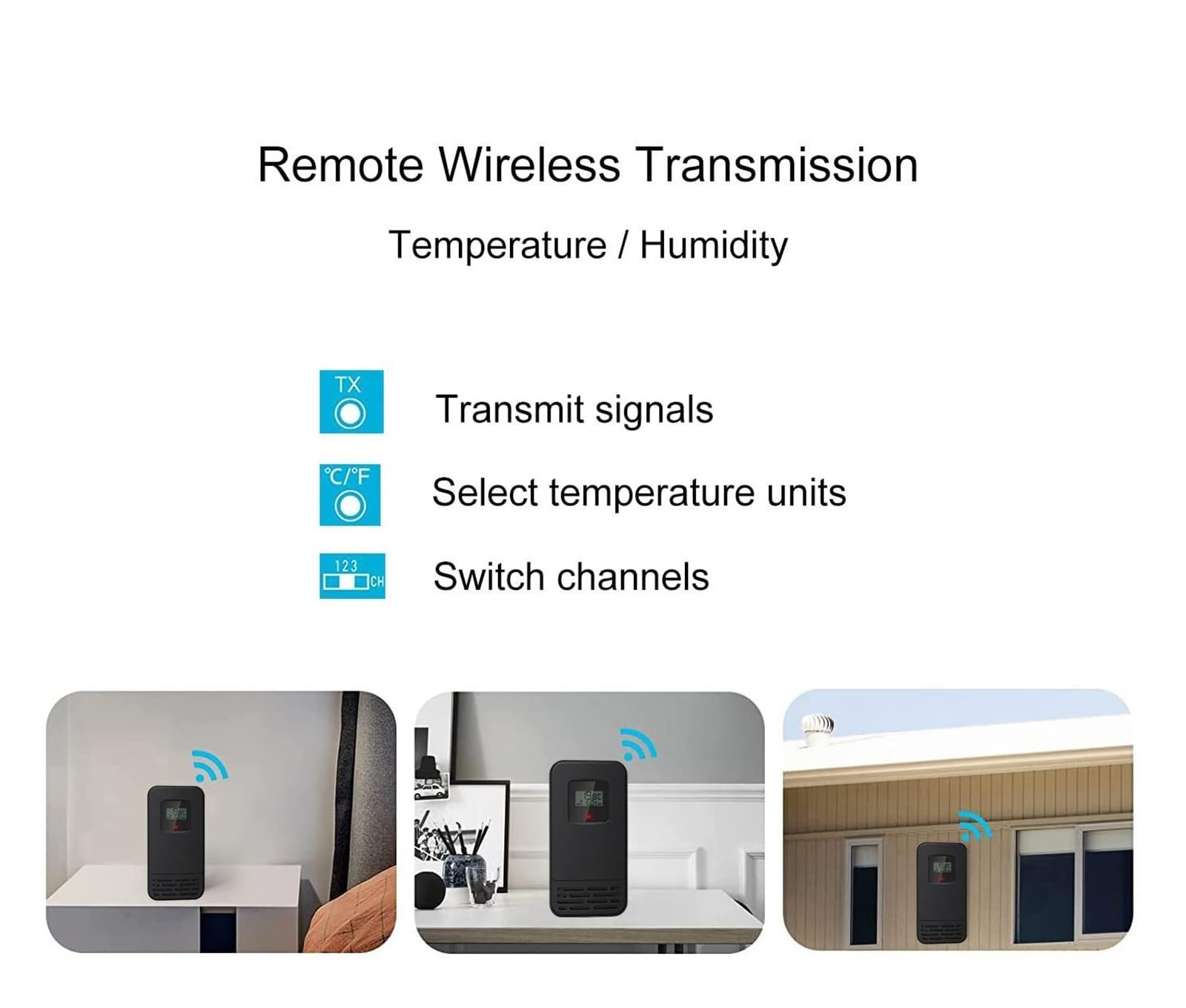 Stazione meteorologica, Stazione meteorologica wireless con display a colori, monitor termometro digitale(White)