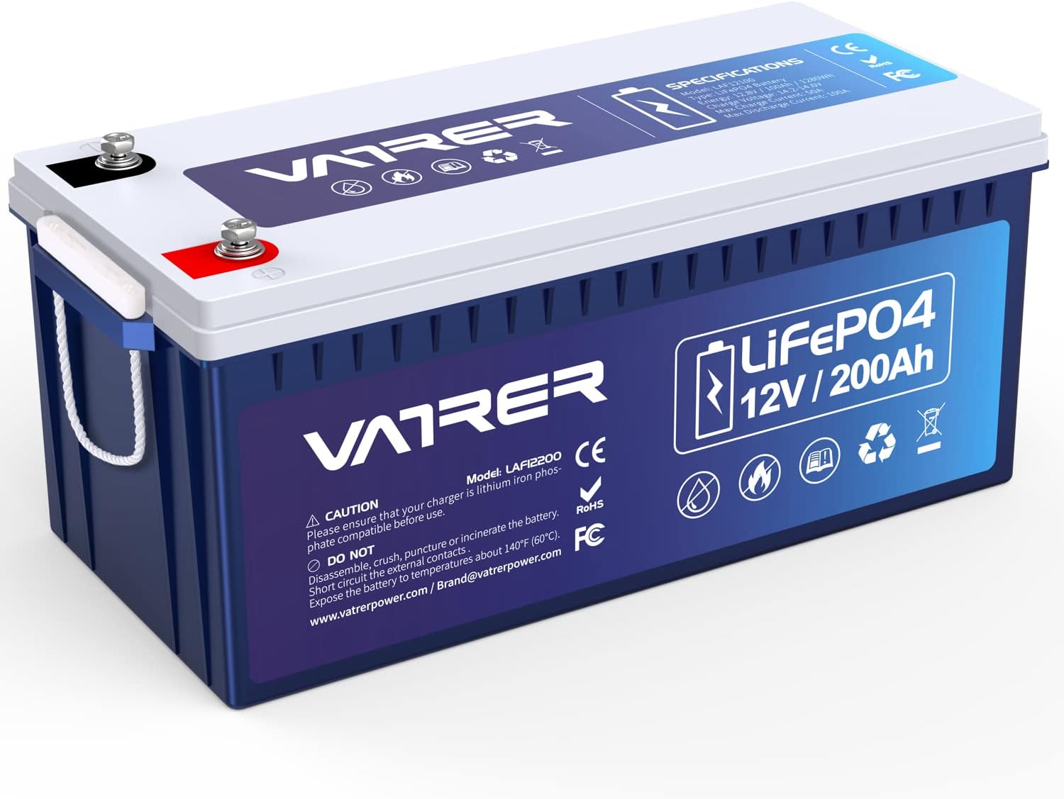 12V 200AH Plus Low Temp Cutoff LiFePO4 Lithium Battery, Built-in 200A BMS, 50...