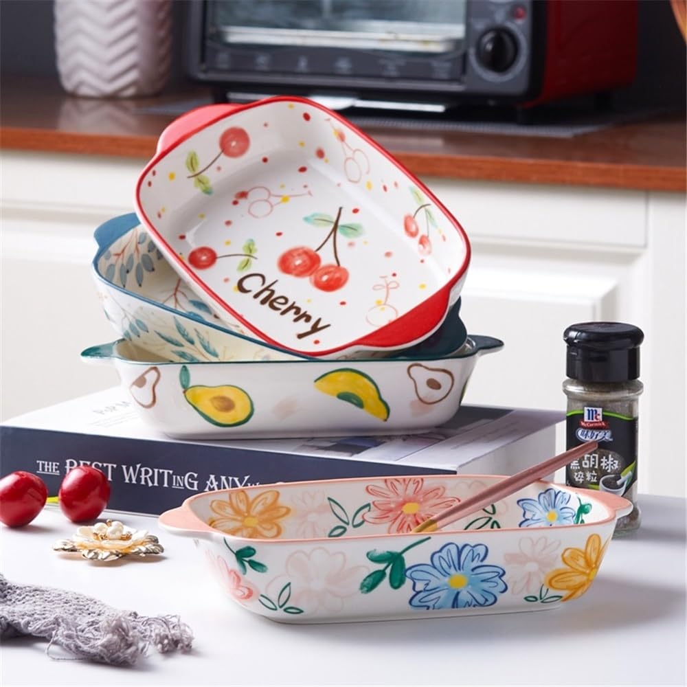 Fromage cuit au four de vaisselle en céramique 500ML Pain(Red)