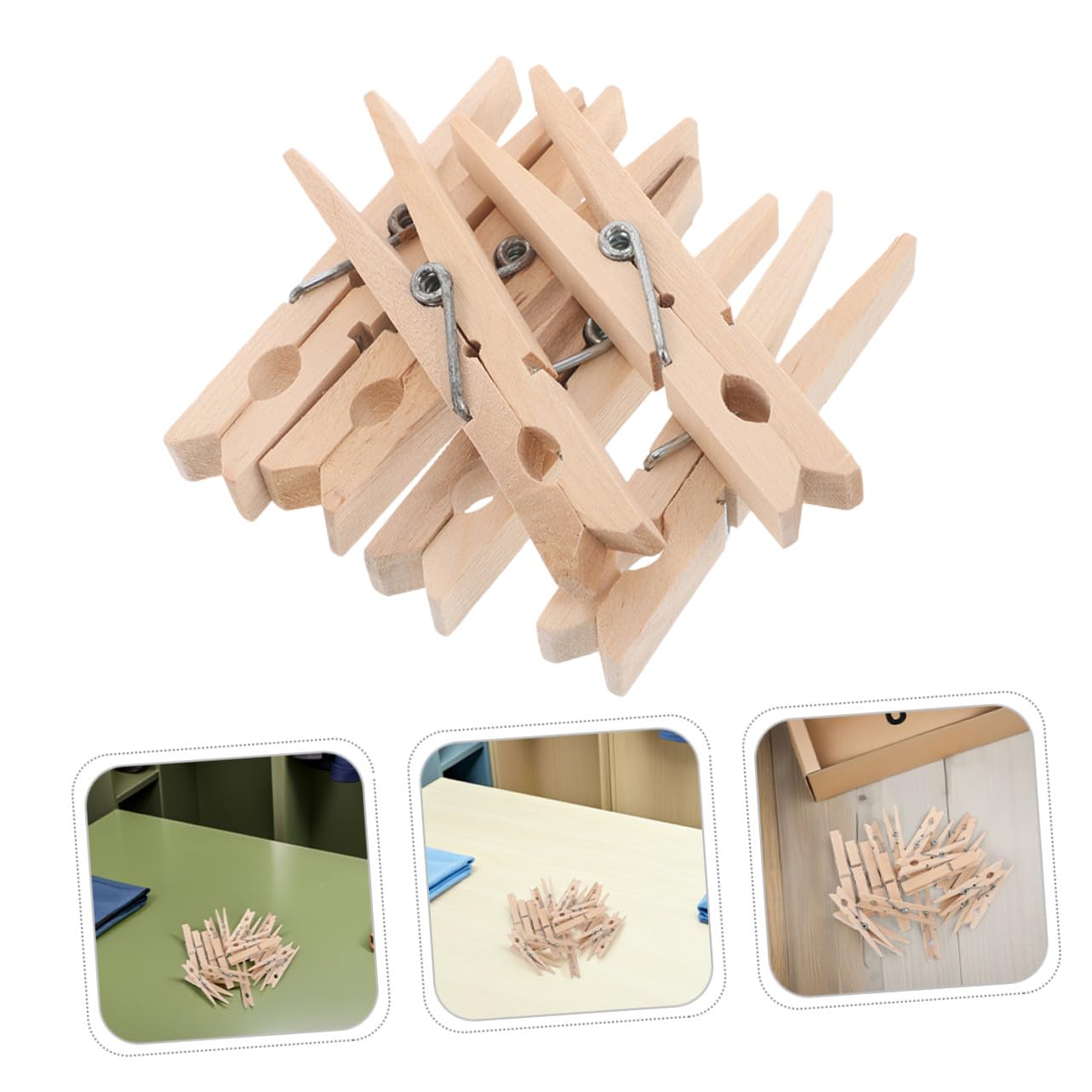 LABRIMP 150 Pezzi Mollette Naturali Multiuso Clip Piccole da Bucato e Resistenti Fermagli per Foto e Delicati per Viaggio e Asciugatura all Aperto