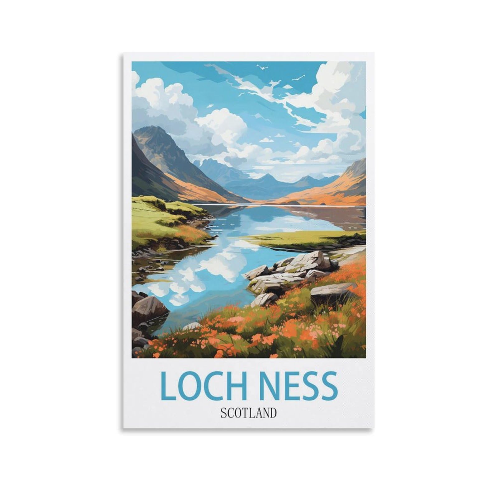 EZMLFA DIY Diamond Painting,Loch Ness Scotland 5D Landscape Diamond Painting Kits for Adult, Gem Art Crystal Art Kits for Adults, for Home Wall 40x50cm