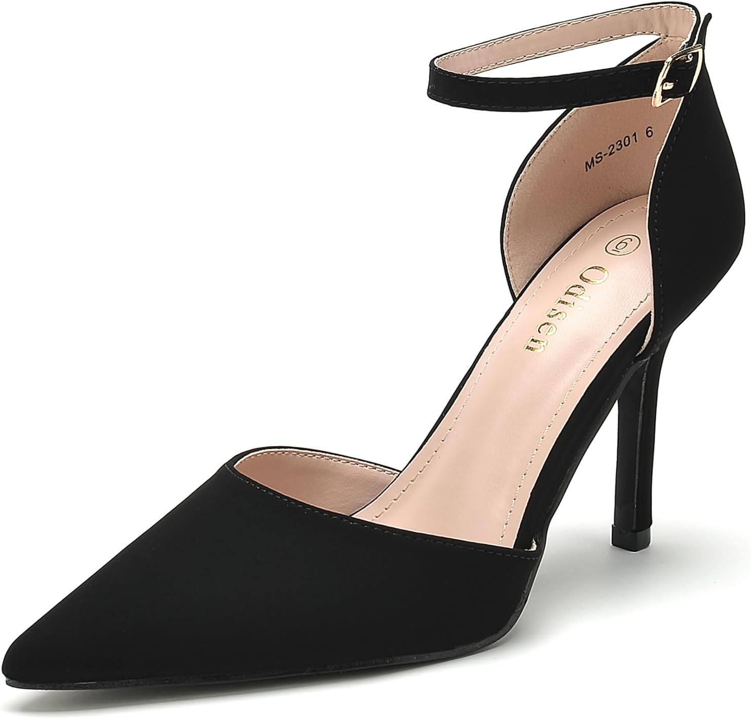 Odisen Women's 3.5 in High Heels Closed Toe Ankle Strap Bridal Wedding Dress Shoes