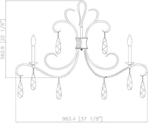 Miniatura 8 de Z-Lite Lámpara de araña Amara 3039-38GG, 5 luces, 300 vatios en total, oro dorado