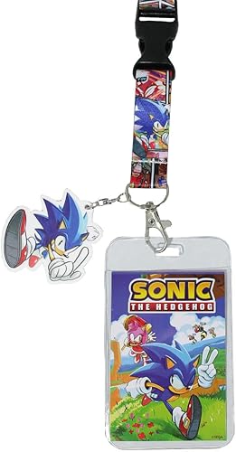 Miniatura 2 de Sonic The Hedgehog - Soporte para tarjetas de identificación con tira de cómic con dije de goma