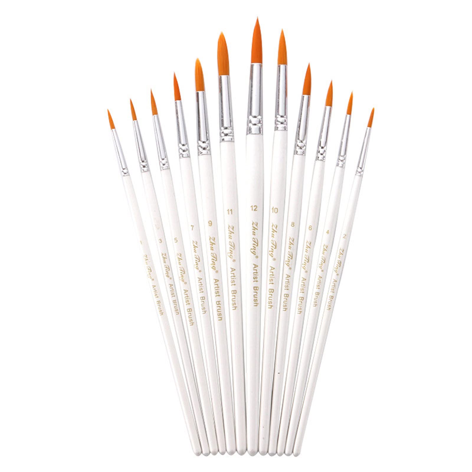 12x / Set Artist Paintbrushes Watercolor Acrylic Paint Brush Practical Painting Brush Drawing Supplies for Beginners Adult