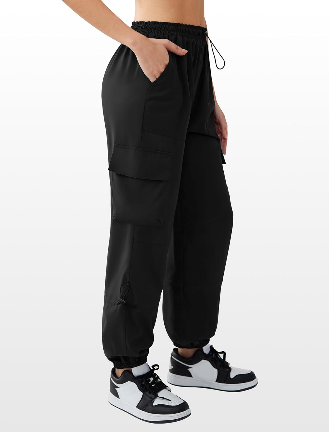 Parachute Cargo Pants Women Quick Dry Hiking Pants with Pockets Lightweight Baggy Pants