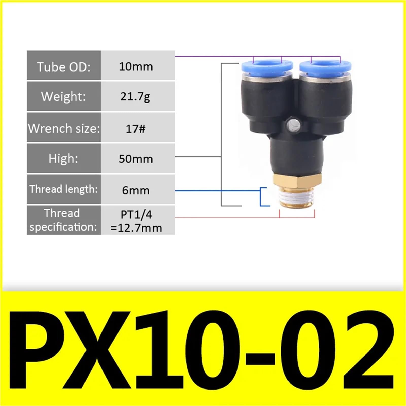 1Pcs Pneumatic Air Connector Fitting PX 4mm 6mm 8mm Thread M5 1/8" 1/4 3/8 1/2" Straight Hose Fittings Pipe Quick Connectors(10-02 (10mm-1l4))