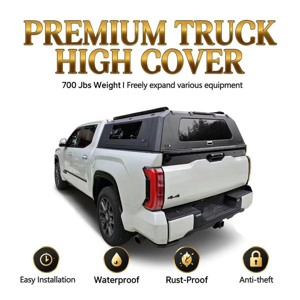 Laderaumabdeckung for Chevy Silverado 1500 (neues Modell, 2019–2026), 2 m (6,6 Fuß) Ladefläche, abschließbar, mit Hardtop-Zubehör(5.8ft Style a)
