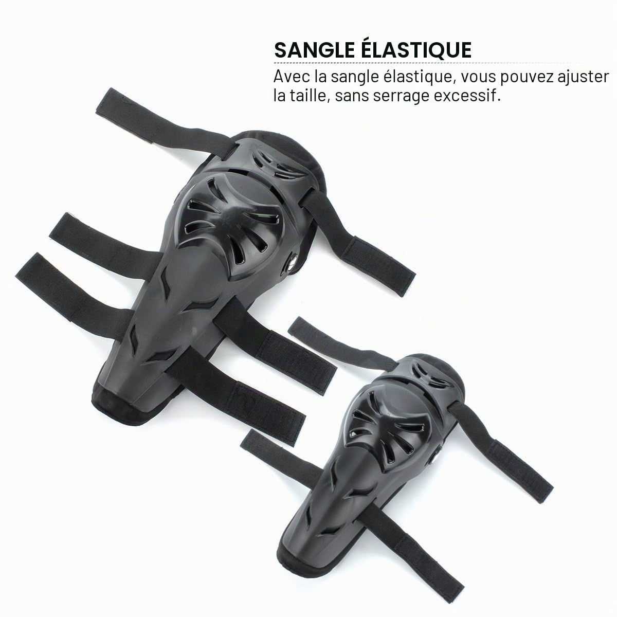 GES 4 Pcs Moto Genou Coude Protecteur Motocross Racing Genou Shin Garde Pads Équipement de Protection pour Les Adultes (Noir)