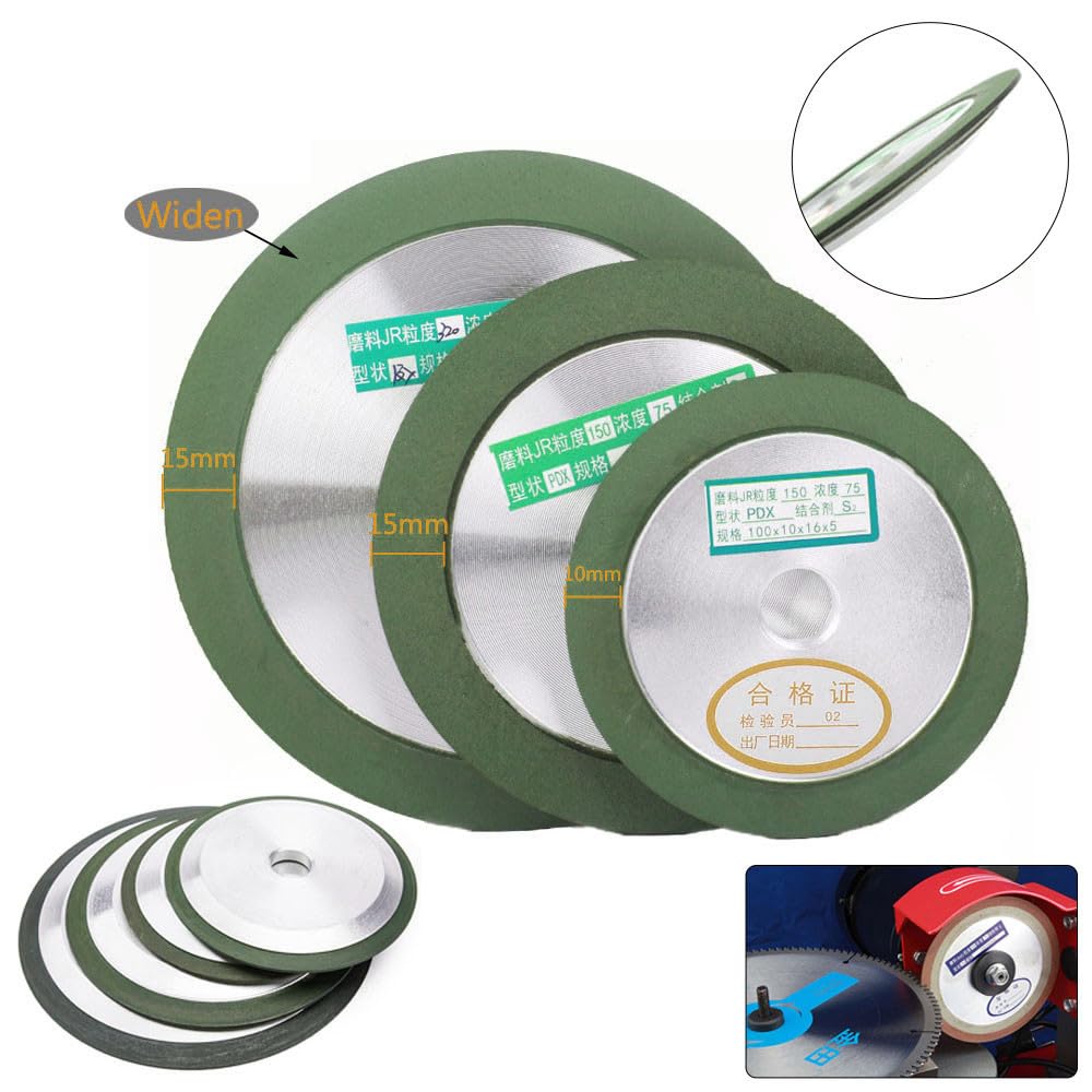 Discos de corte circulares de diamante de 100 mm/125 mm/150 mm, grano 150-400, para amoladoras afiladoras de fresas de acero de tungsteno, 125 x 32 mm, grano 150