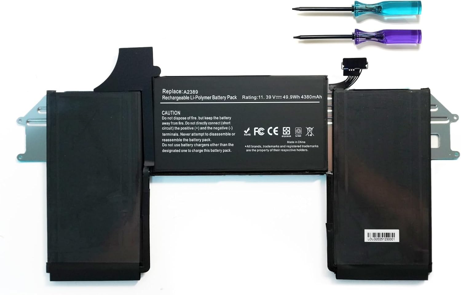 A2389 A2337 Laptop Battery Compatible with MacBook Air 13 Inch A2337 M1 2020 EMC 3598 MGN53LL/A MGN83LL/A MGN63LL/A MGN93LL/A MGND3LL/A MGN73LL/A MGNA3LL/A MGNE3LL/A MVH22LL/A Series(11.39V 49.9Wh)