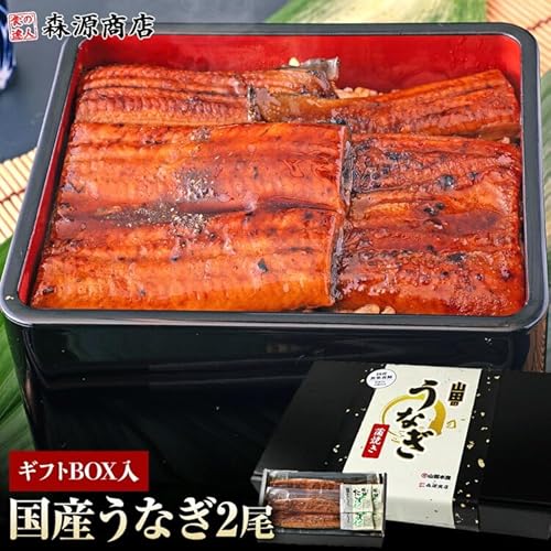 食の達人 うなぎ 鹿児島県産 2尾 ギフトBOX入 125gx2 化粧箱入 国産 蒲焼き 長焼き 無投薬 焼き上げ 無頭 2本 の商品画像 1