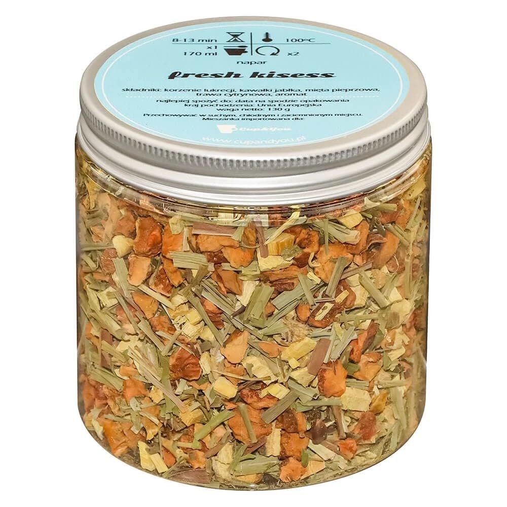 Letni box prezentowy HOT SUMMER - zestaw letnich herbat z zaparzaczem, herbaty: rooibos SŁODKI ALOES, ziołowa FRESH KISSES, owocowa GORZKA LEMONIADA