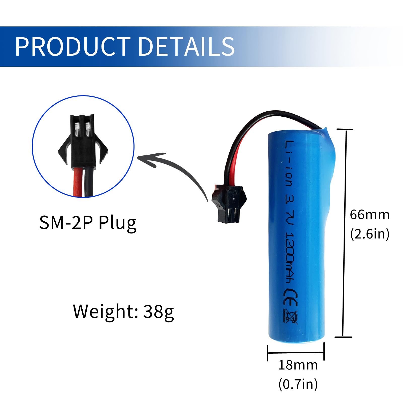 2 Batteries 3.7V 1200mAh + Câbles USB Pour Bateau RC HJ819 Et Huina 1337/1338/1516/1517