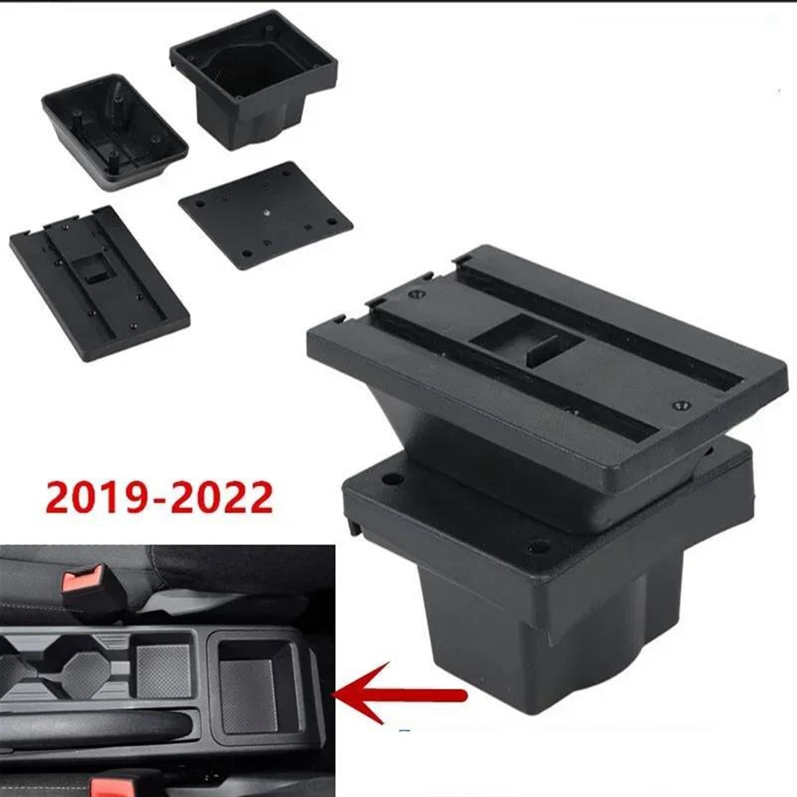 Scatola Portaoggetti Multifunzionale Per Console Centrale A Forma Decorativa Per Auto Per Virtus Per Polo 2019 2020 2021 2022 2023 Consolle centrale(D Beige 7USB)