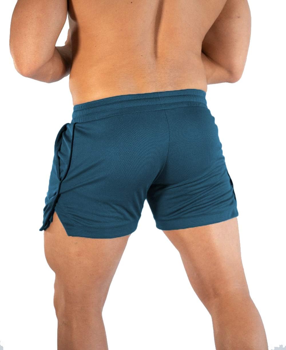 sandbank Men's Gym Workout Short,Quick Dry Active Running Bodybuilding Shorts with Pockets Blue - Image 2