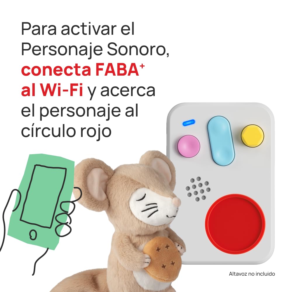 FABA Peluche - Tutti a dormire con Oscar! - Storie Sonore per Bambini e Ragazze 10 Mese+, Riproduzione con Narrativa e FABA+, Giocattolo Educativo, Versione spagnola