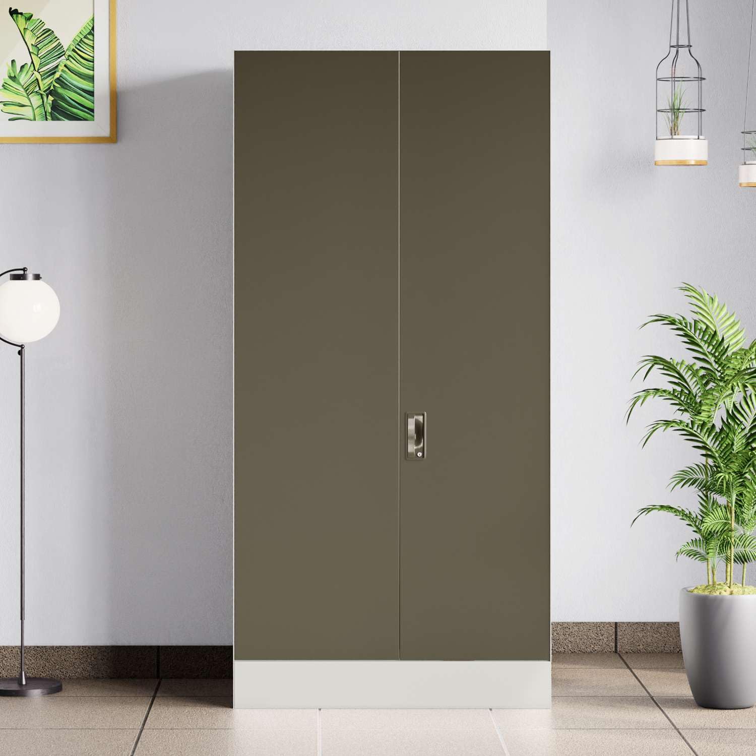 GODREJ INTERIO Wardrobe Slimline XL 2 Door Steel Almirah (Alpine White and Textured Tree Bark) Wardrobe for Clothes, 1 Year Warranty, Locker, 4 Shelves-image-47