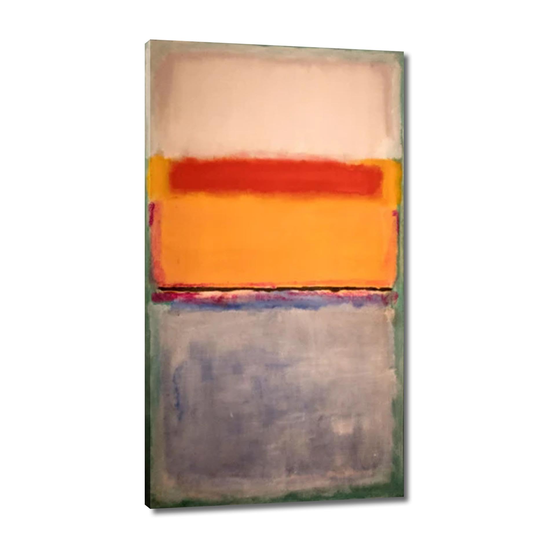 Gjryhxt Wrapped Canvas Mark Rothko Canvas Wall Art Framed Painting: No. 5. Famous Wall Art Picture. Reproduction Print On Canvas. Large Decor Poster For Living Room 75X140cm(29.5X55.1inch)