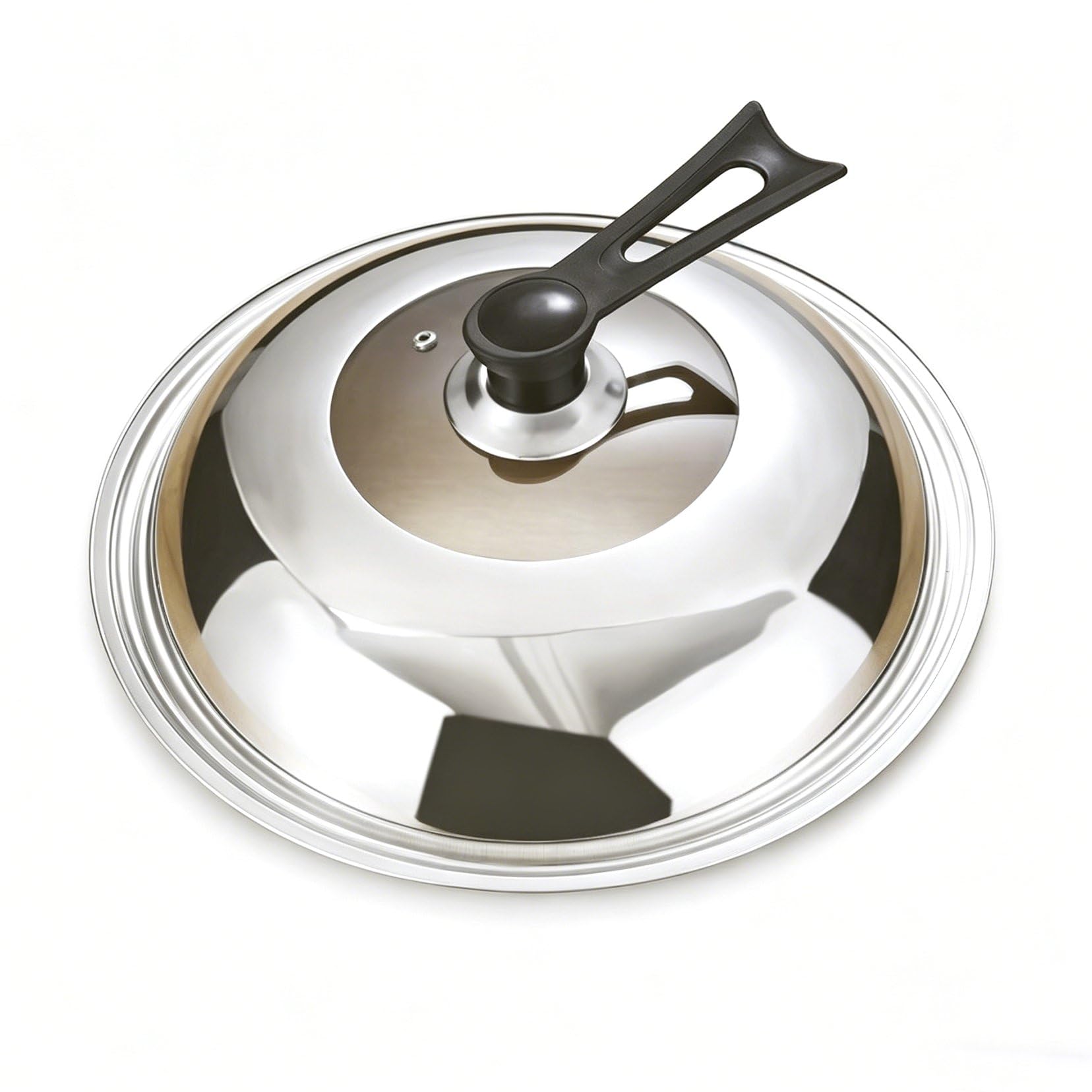 Universal-Topf- und Pfannendeckel passend für Kochgeschirr von 28 cm bis 42 cm, mit Standgriff aus gehärtetem Glas und Edelstahl – Deckel für Kochtöpfe, Kochtopf, Bratpfanne und Pfannen 30cm
